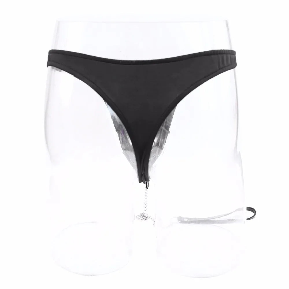 Thierry flirting sex products sexy Fetish pu Leather briefs With Leash for men, adult games Chastity Panty for couples