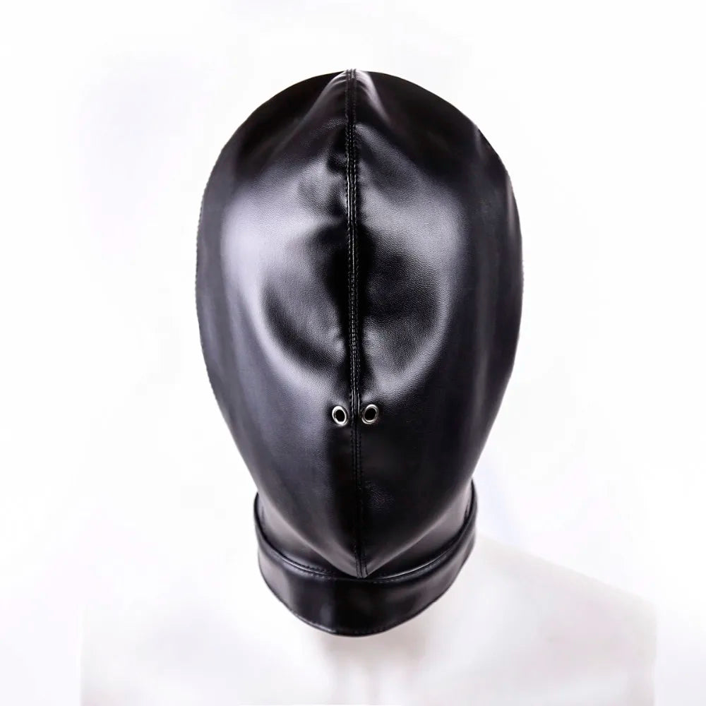 Thierry Fetish Sensory Deprivation Bondage Head Hood, The PU Leather SM Toys Sex Products for Couples Adult Game Roleplay