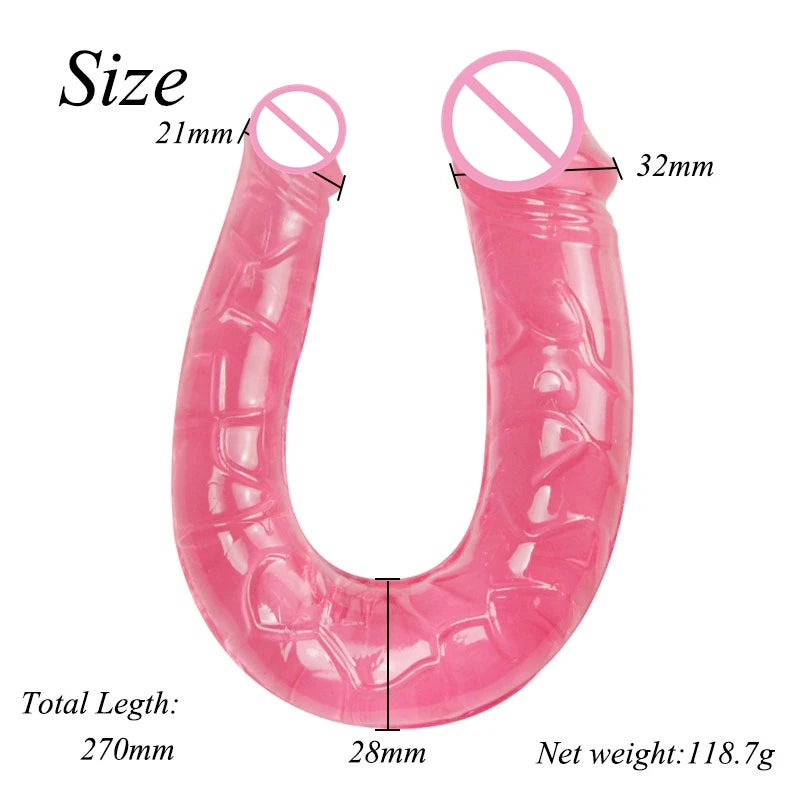 Double Head Silicone Long Penis Jelly Realistic Dildo Flexible Female Pussy Vagina Anal Masturbator Sex Toy Lesbian Cock Lovetoy
