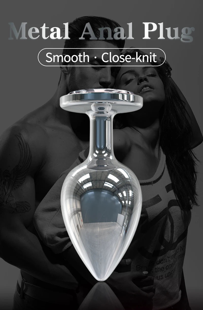 Small Anal Plug Diamond Jewel Butt Plug Metal Anal Sex Toys Big Buttplug Tail Stopper Anus Massage Prostate/Vagina Stimulator