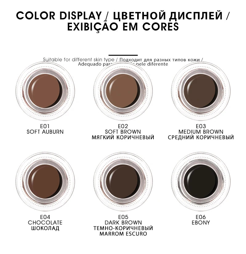 IMAGIC Professional Eyebrow Gel 6 Colors Eyebrow Enhancer Brow Enhancers Tint Makeup Eyebrow Brown With Brow Brush Tools