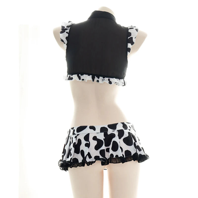 AniLV Anime Cartoon Cow Series Bodysuit Underwear Maid Unifrom Costume Kawaii Girl Bikini Swimsuit Set Outfit Cosplay