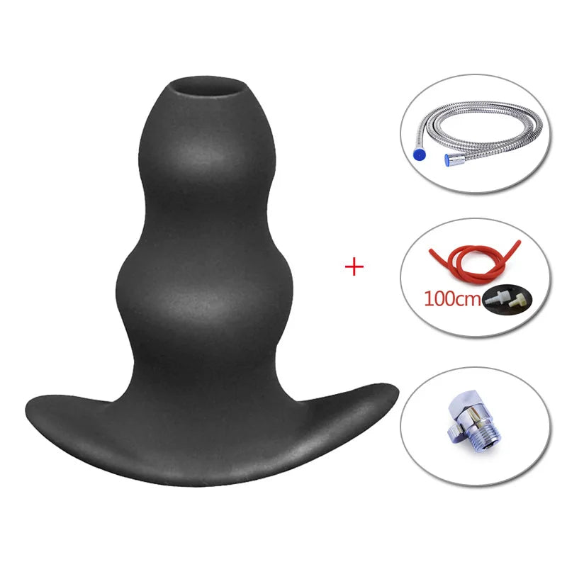 Silicone Anal Expanding Plug Bidet Wash Enema Anal Cleaning Buttplug Retention Nozzle Enema Anus Dilator Anal Enlarge Shower