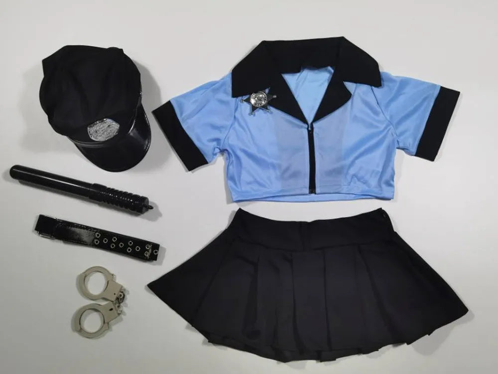 HOT Sexy Lingerie Cosplay Erotic Seduction Police Costume Set Sexy Cop Costumes For Women Role-playing Games Uniform Suit