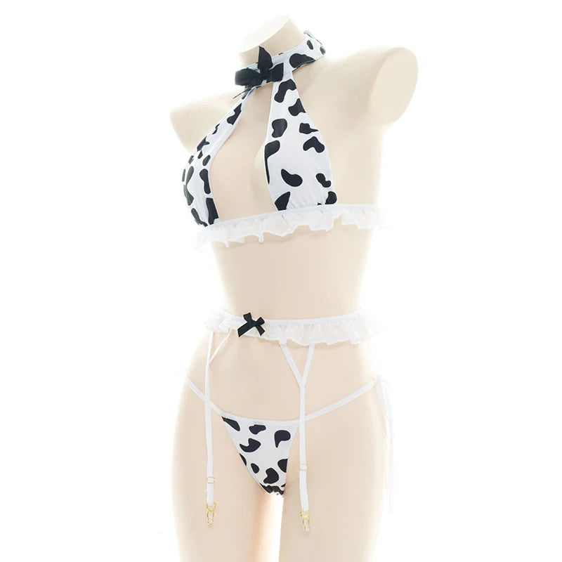 AniLV Anime Cartoon Cow Series Bodysuit Underwear Maid Unifrom Costume Kawaii Girl Bikini Swimsuit Set Outfit Cosplay