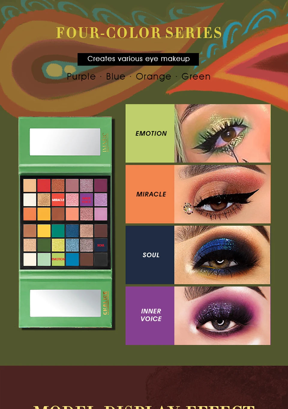 IMAGIC Eyeshadow Palette Matte Make Up Palette Highlight Blus Shimmer Pearlescent Waterproof  Eye shadow Powder And Body Paint