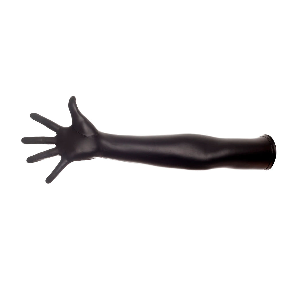 Ftshist Sexy Full Finger Wetlook Long Gloves Matte Black Elastic PU Leather Elbow Length Glove Fetish Wear Fashion Accessories