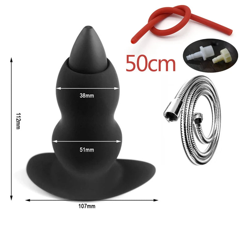 Silicone Anal Expanding Plug Bidet Wash Enema Anal Cleaning Buttplug Retention Nozzle Enema Anus Dilator Anal Enlarge Shower