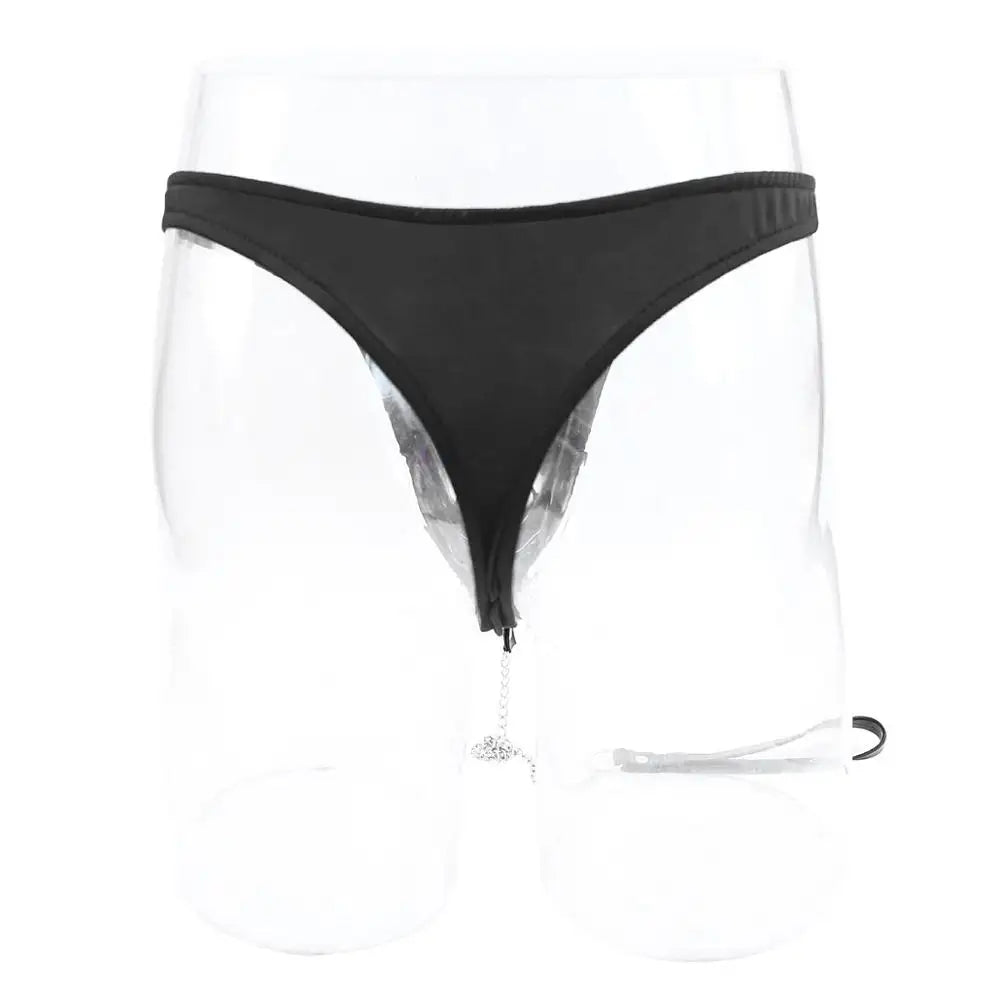 Thierry flirting sex products sexy Fetish pu Leather briefs With Leash for men, adult games Chastity Panty for couples