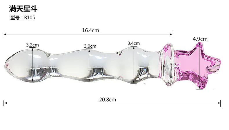 Glass Dildo Sex Penis Large Crystal Pink Heart Butt Plug Vagina Ball Big Glass Anal Dildo Bead Fake Penis Sex Toys For Women Gay