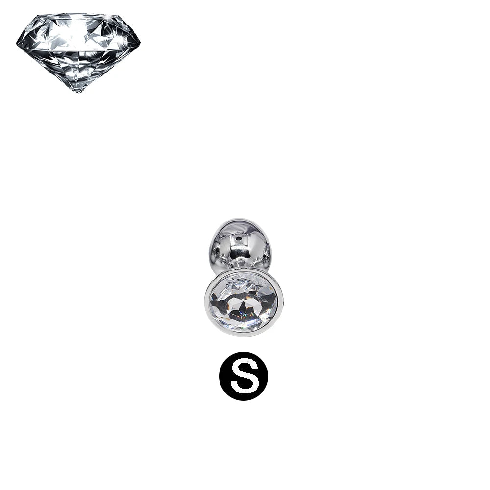 Small Anal Plug Diamond Jewel Butt Plug Metal Anal Sex Toys Big Buttplug Tail Stopper Anus Massage Prostate/Vagina Stimulator