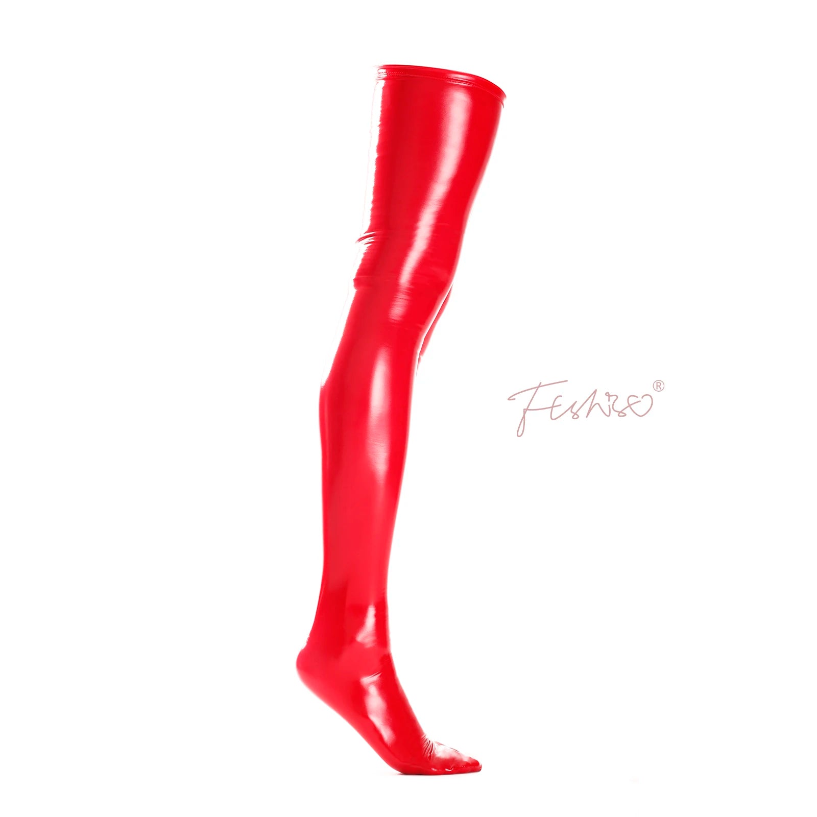 Ftshist Sexy Wetlook Tight-Highs Stockings Shiny Metallic Elastic Over-The-Knee Patent Leather Socks Latex Fetish Accessories