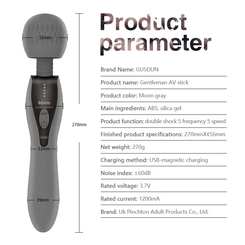 5 Kinds Of Frequency Control Powerful Vibrator Sex Machine Double Motor AV Wand Vaginal Pussy Masturbation Sex Toy For Women