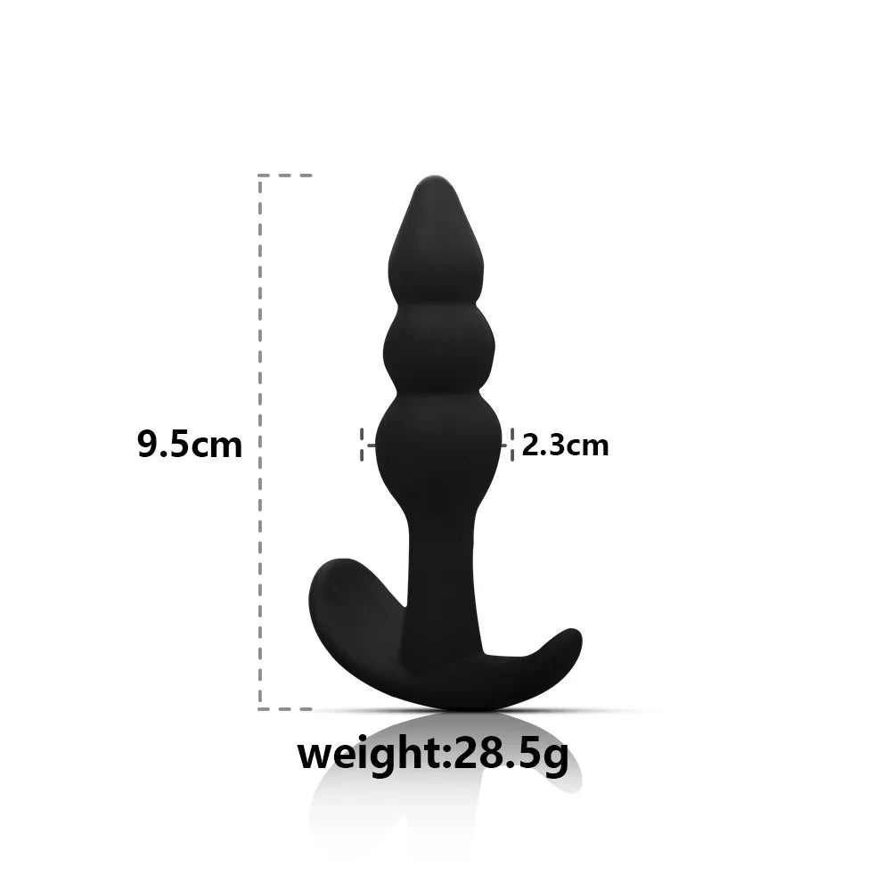 Remote-Controlled Anal Beads Vibrator Prostata Massager and Toy Butt Plug for Men and Women