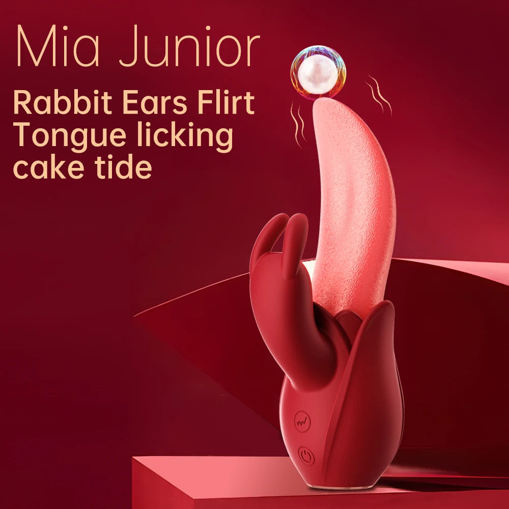 Realistic Tongue Licking Vibrator G-spot Nipple Double Stimulator  Rabbit Vibrator for G-Spot Orgasm Massage Adult Toy for Women