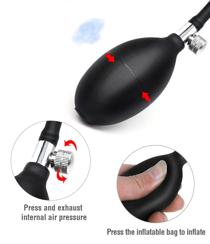 BDSM Vibrator Inflatable Anal Plug Huge Butt Plug Dildo Pump Vaginal Anus Expansion Prostate Massager Sex Toys for Woman Men Gay