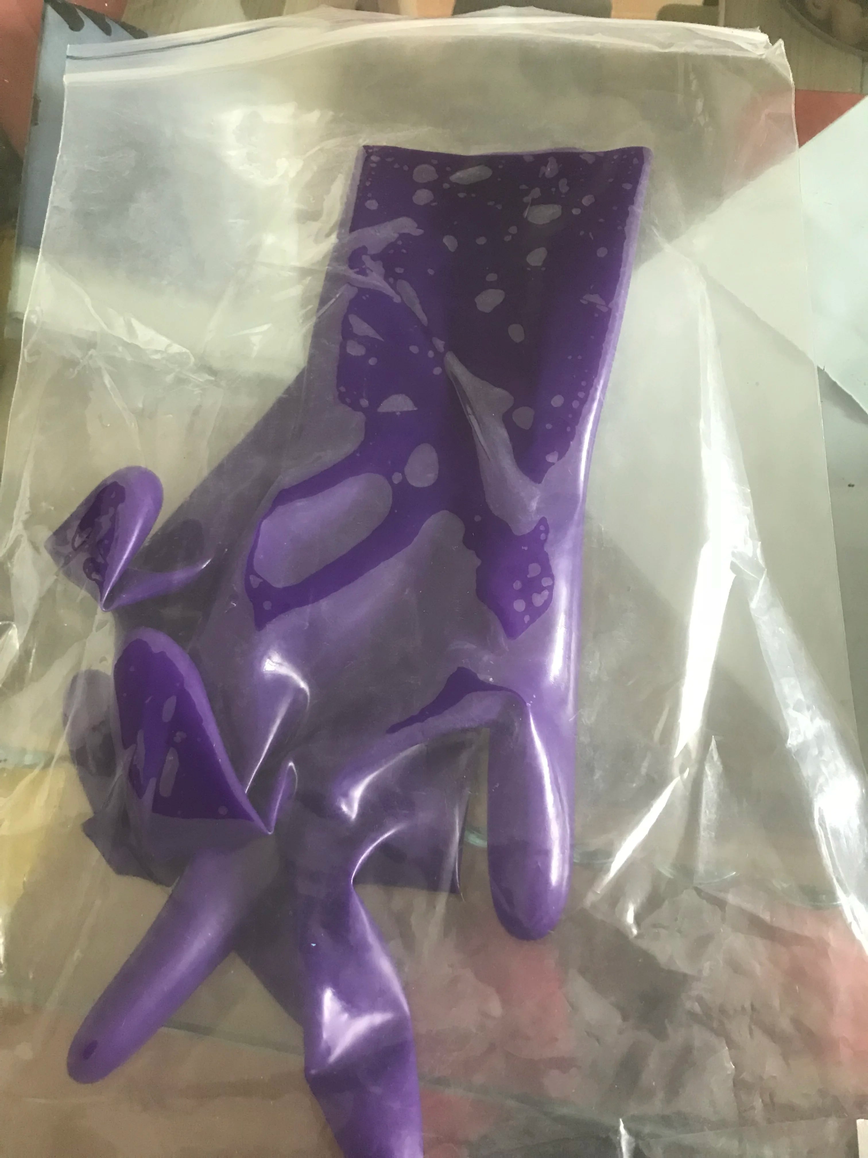 Chlorinated Unisex Latex Short Gloves Mittens Rubber Wrist Fetish Costumes