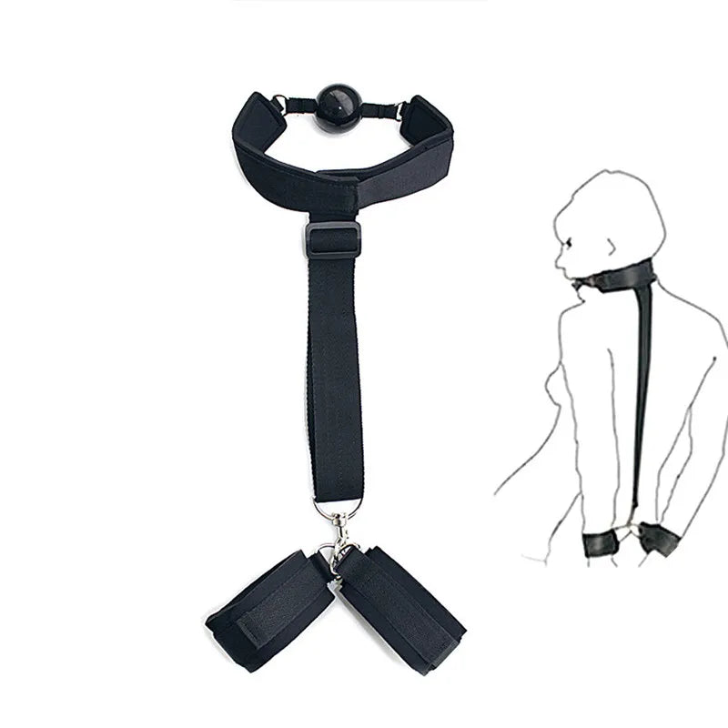 Adult Sex Products Erotic Bondage Bed Games BDSM Sex Bondage Set Women Handcuffs Ankle Cuff Restraints Sex Toys For Couples
