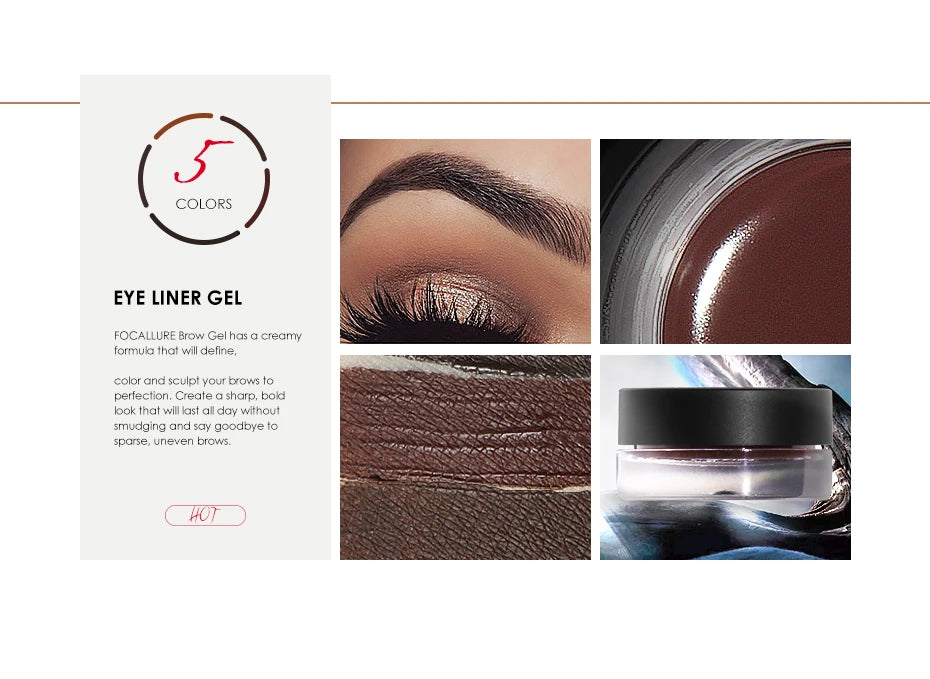 Wholesale FOCALLURE Eyebrow Cream Gel Enhancers Long-lasting Waterproof Eye Brows Pomade Gel With Brushes For Women Makeup
