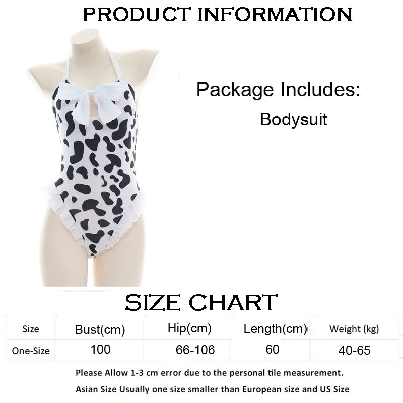 AniLV Anime Cartoon Cow Series Bodysuit Underwear Maid Unifrom Costume Kawaii Girl Bikini Swimsuit Set Outfit Cosplay