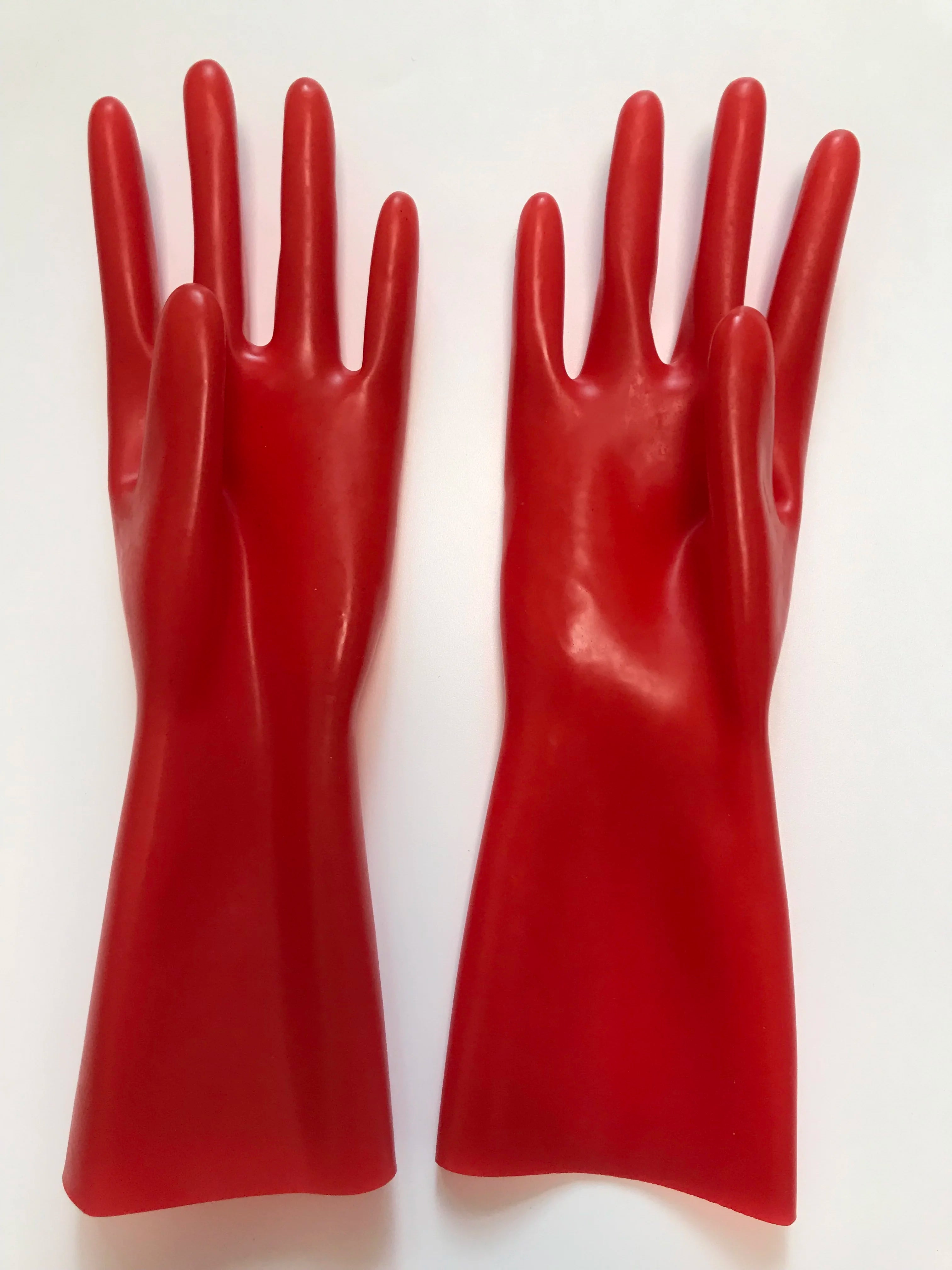 Chlorated Unisex Short Latex Gloves Mittens Fetish Slim Finger Wrist Length Seamless 3D