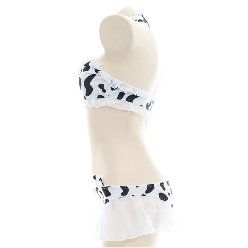 AniLV Anime Cartoon Cow Series Bodysuit Underwear Maid Unifrom Costume Kawaii Girl Bikini Swimsuit Set Outfit Cosplay