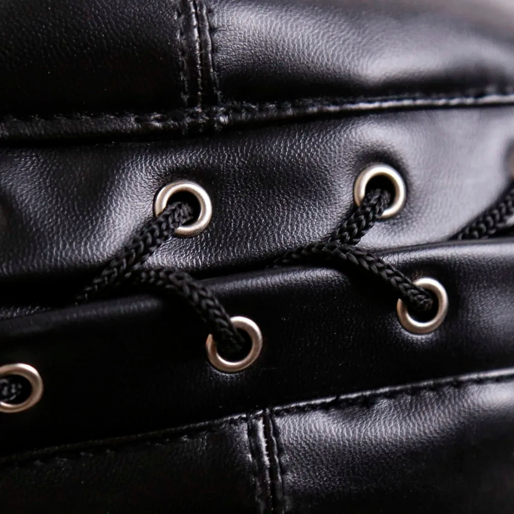 Thierry Fetish Sensory Deprivation Bondage Head Hood, The PU Leather SM Toys Sex Products for Couples Adult Game Roleplay