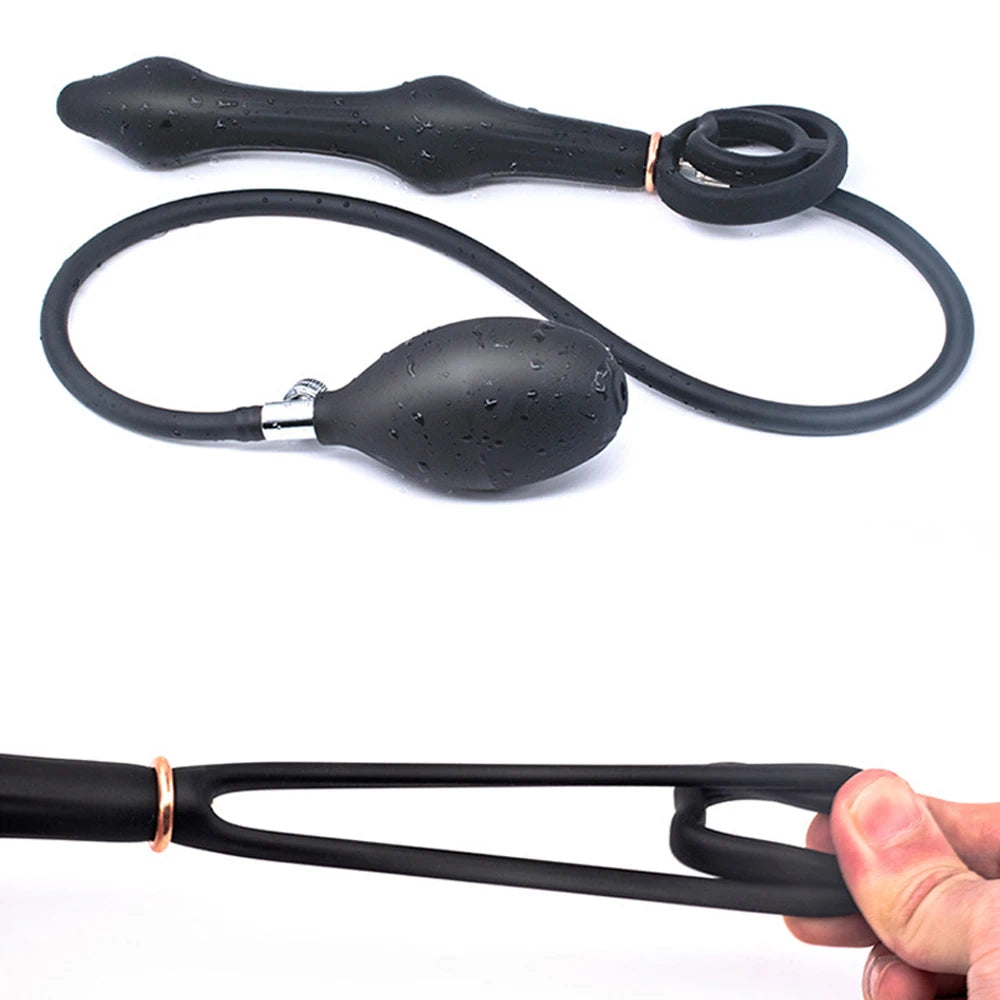 Inflatable Anal Plug Built-in Steel Ball Dildo Huge Buttplug Prostate Massage Sex Toy For Women Men Anus Expander Pump