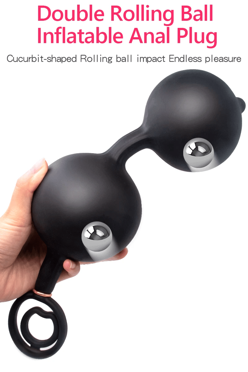 Inflatable Anal Plug Built-in Steel Ball Dildo Huge Buttplug Prostate Massage Sex Toy For Women Men Anus Expander Pump