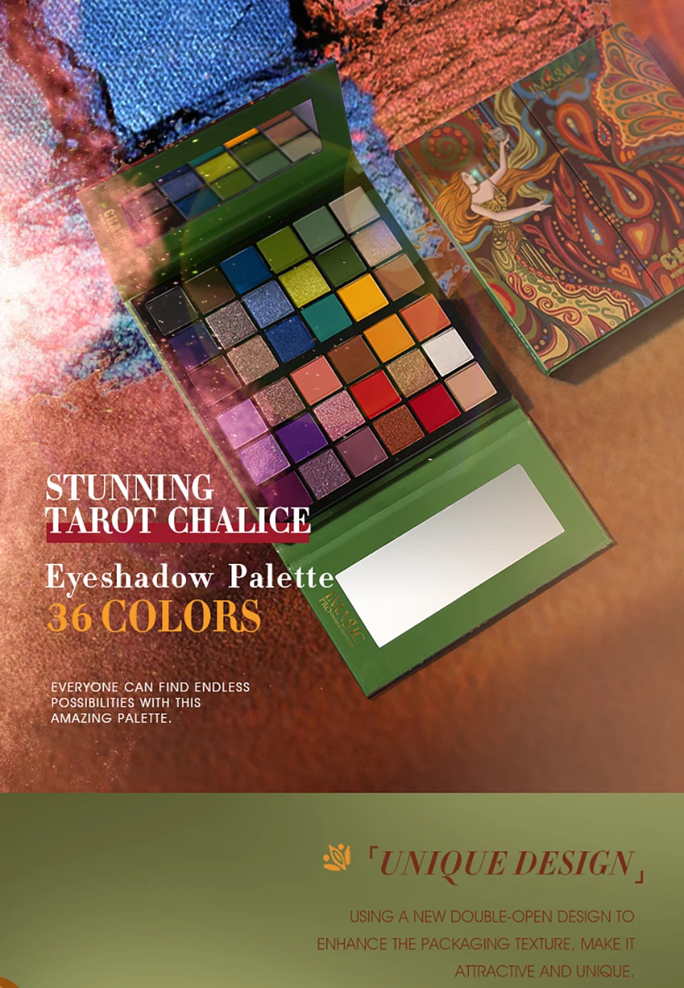 IMAGIC Eyeshadow Palette Matte Make Up Palette Highlight Blus Shimmer Pearlescent Waterproof  Eye shadow Powder And Body Paint