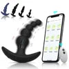 Remote-Controlled Anal Beads Vibrator Prostata Massager and Toy Butt Plug for Men and Women