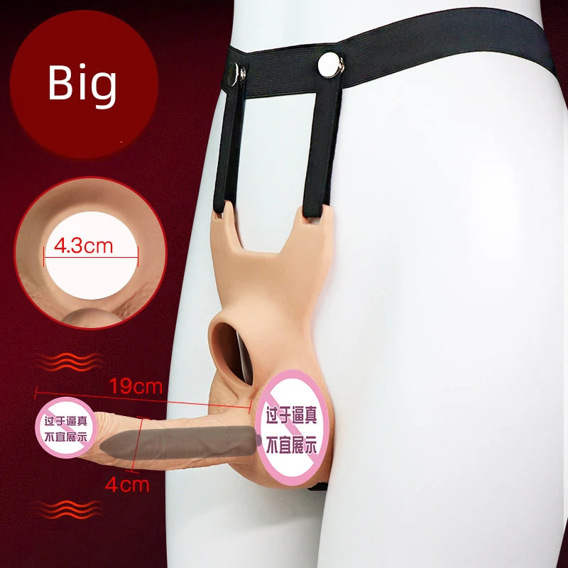 3 Size Wearable Vibrators Dildo for Panties double penetration Penis  Anal Toy Butt Plug For Lesbian Gay Adjustable Strap silent