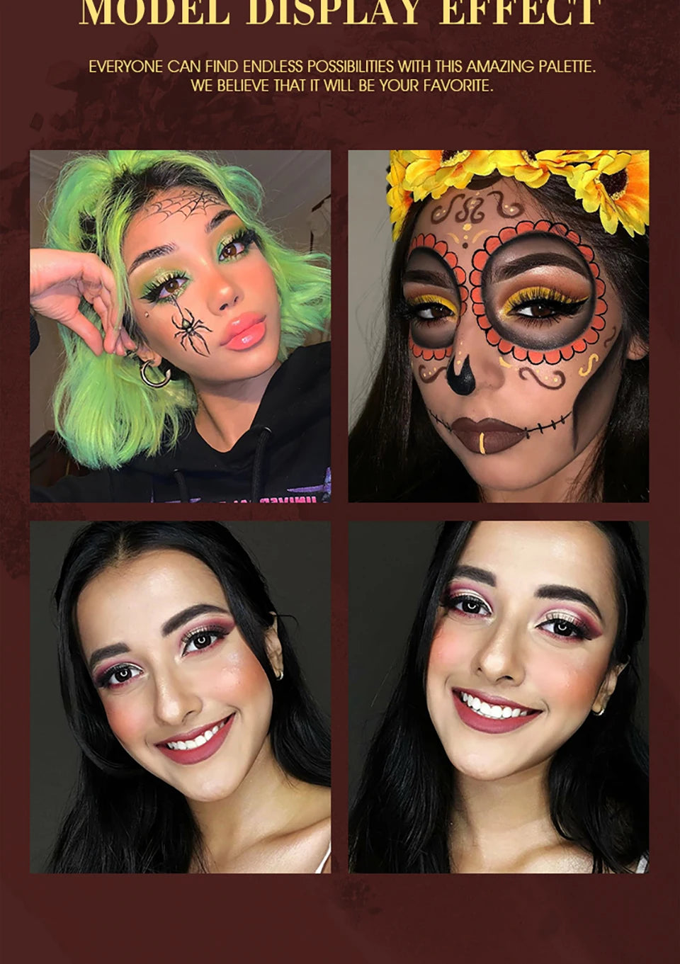 IMAGIC Eyeshadow Palette Matte Make Up Palette Highlight Blus Shimmer Pearlescent Waterproof  Eye shadow Powder And Body Paint