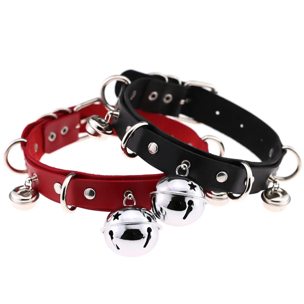 BDSM Bondage Restraints Neck Collar Sex Toys for Couples Punk Style Collar With Bell Fetish Slave Exotic Accessories For Women