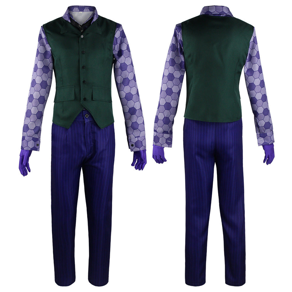 The Joker Cosplay Costume Clown full set Coat Shirt Vest Tie Suit Outfits Joker Full Set for Men Halloween Costumes