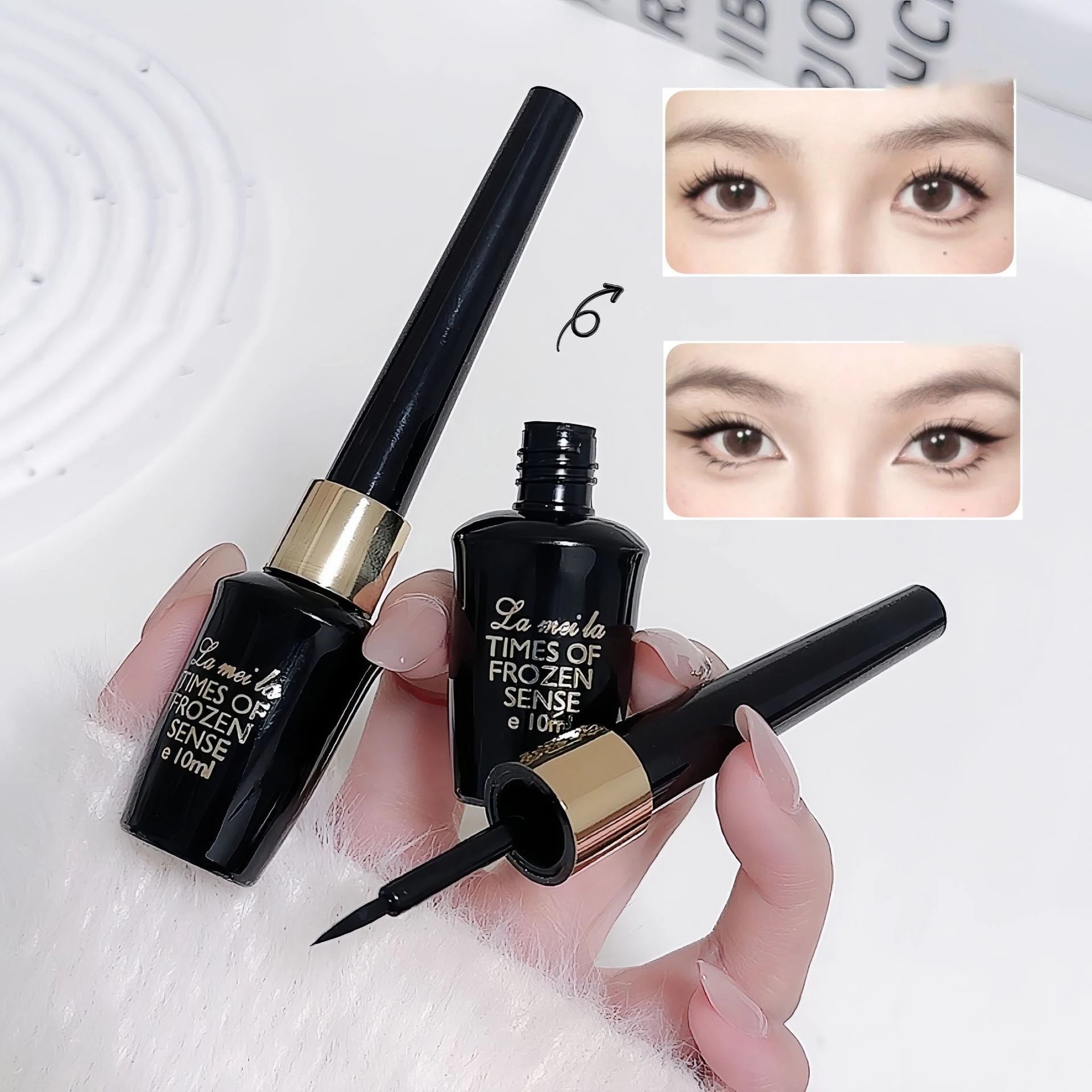Long-lasting Black Gel Eyeliner Ultra-fine Hard-tipped Waterproof Liquid Eyeliner Pen Quick-Dry Durable Cosmetics Makeup Tool