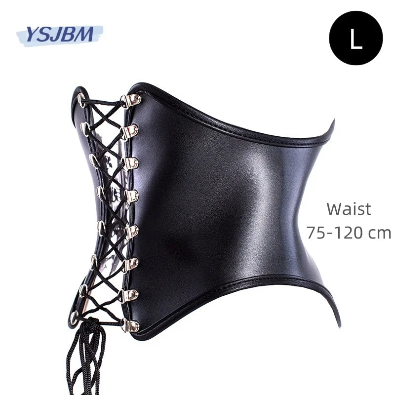 YSJBM Erotic Leather Corset Sex Toys with Fetish Slave Restraint Waist Costume for Women BDSM Bondage Sexy Lingerie Accessories