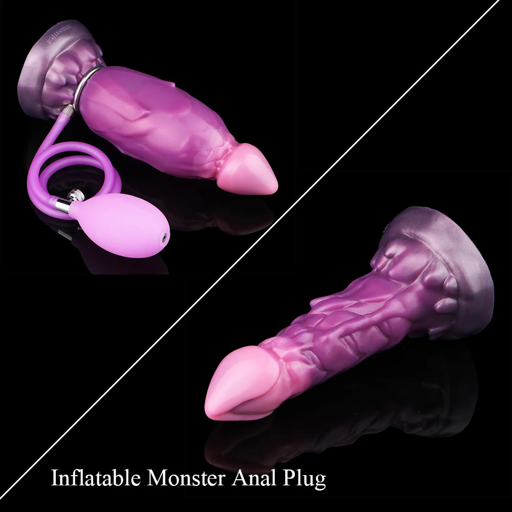 GBAR Inflatable Anal Plug With Sucker Vagina Stimulator Monster Dildo Anal Expander Adult Sex Toys For Women Men Sexy Shop