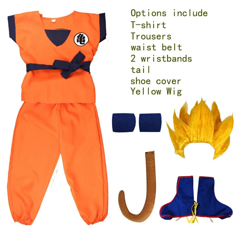 2025  Costume cosplay Goku Super Saiyan Cosplay Cosplay Uomini adulti Tute anime Costumi di carnevale di Halloween