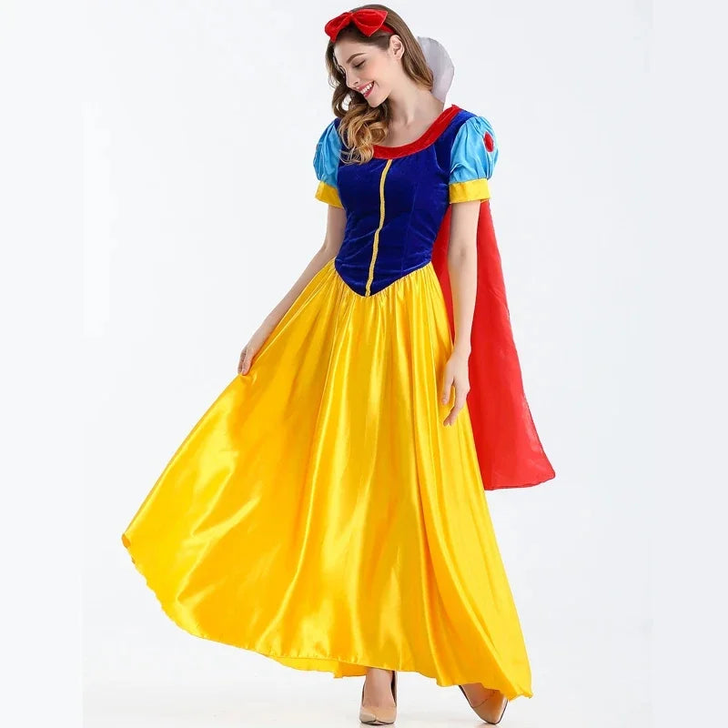 White Cosplay Costume Princess White Snow Cartoon Dress Petticoat Adult Plus size For Women Halloween Party