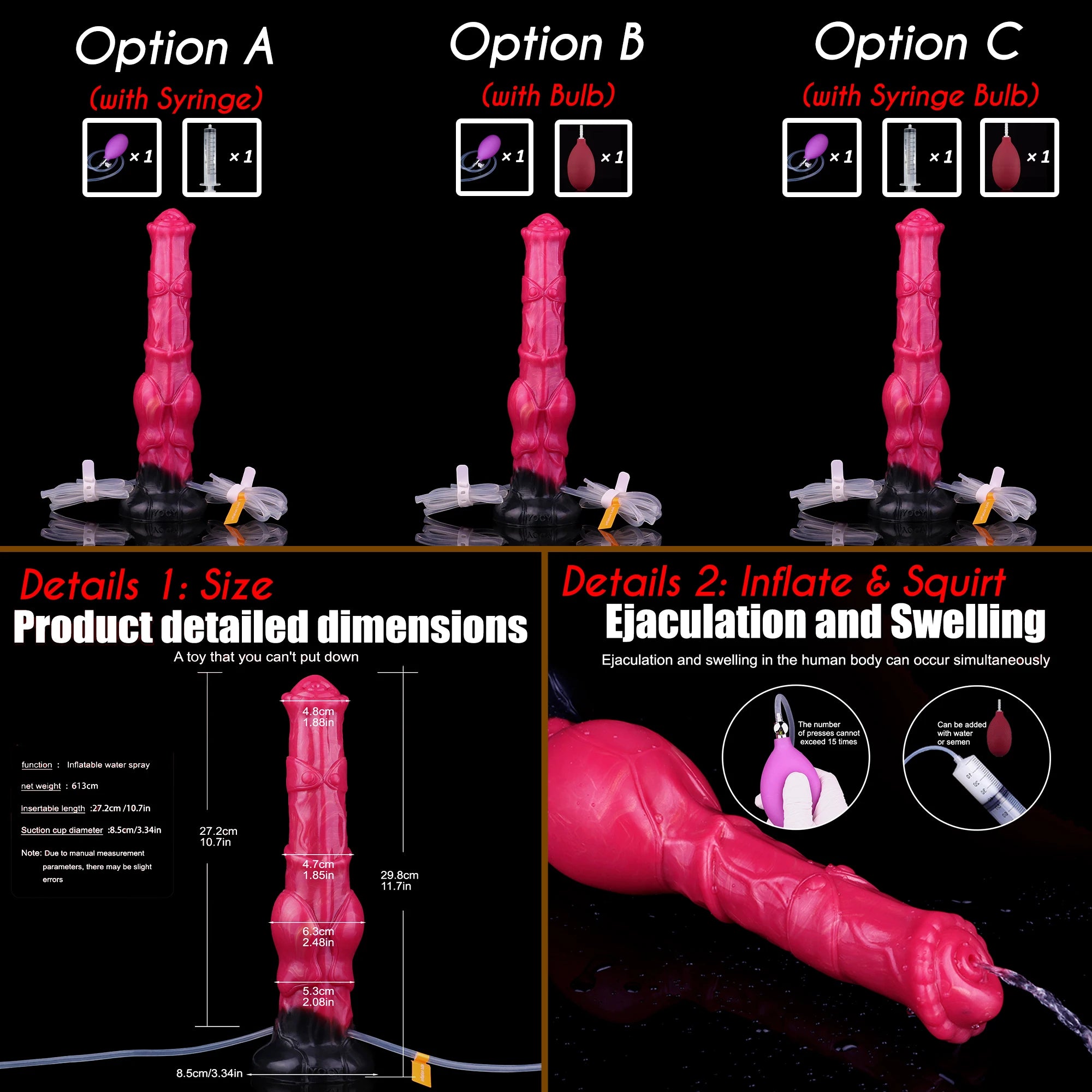 SHAZ Giant Dildo Long Anal Plug Butt Plug Double-Layer Silicone Horse Cock With Strong Suction Cup Sex Toys for adults Women 18+