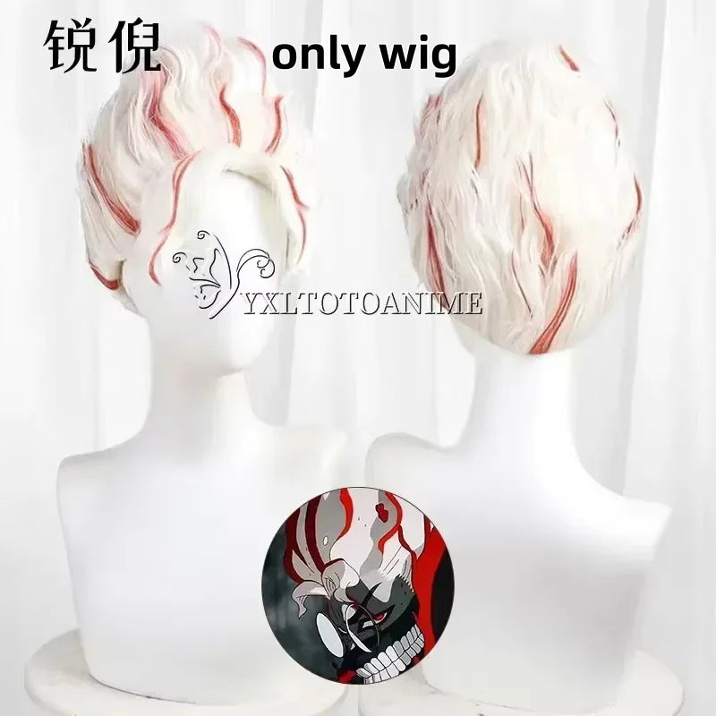 Dandadan Okarun Ken Takakura Cosplay Costume Wig Turbo Granny Powers Black Collar Uniform Curly Short Hair Halloween Party Suit