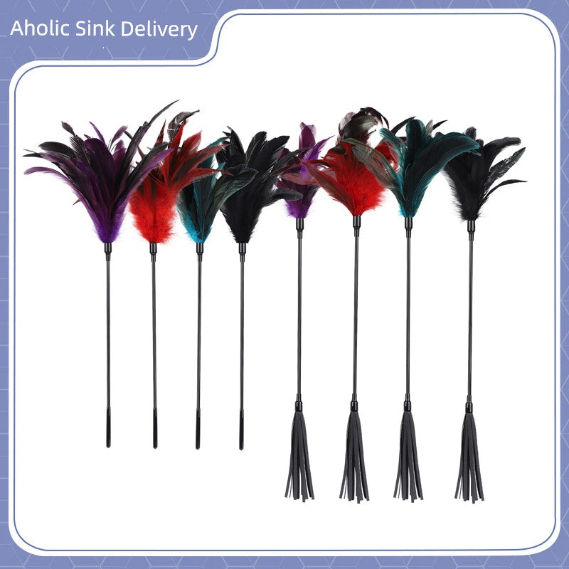 [Aholic Sink] a Variety of Chicken Feather Ostrich Feather Stick Scratch an Itch Funny Cat Toy Stick