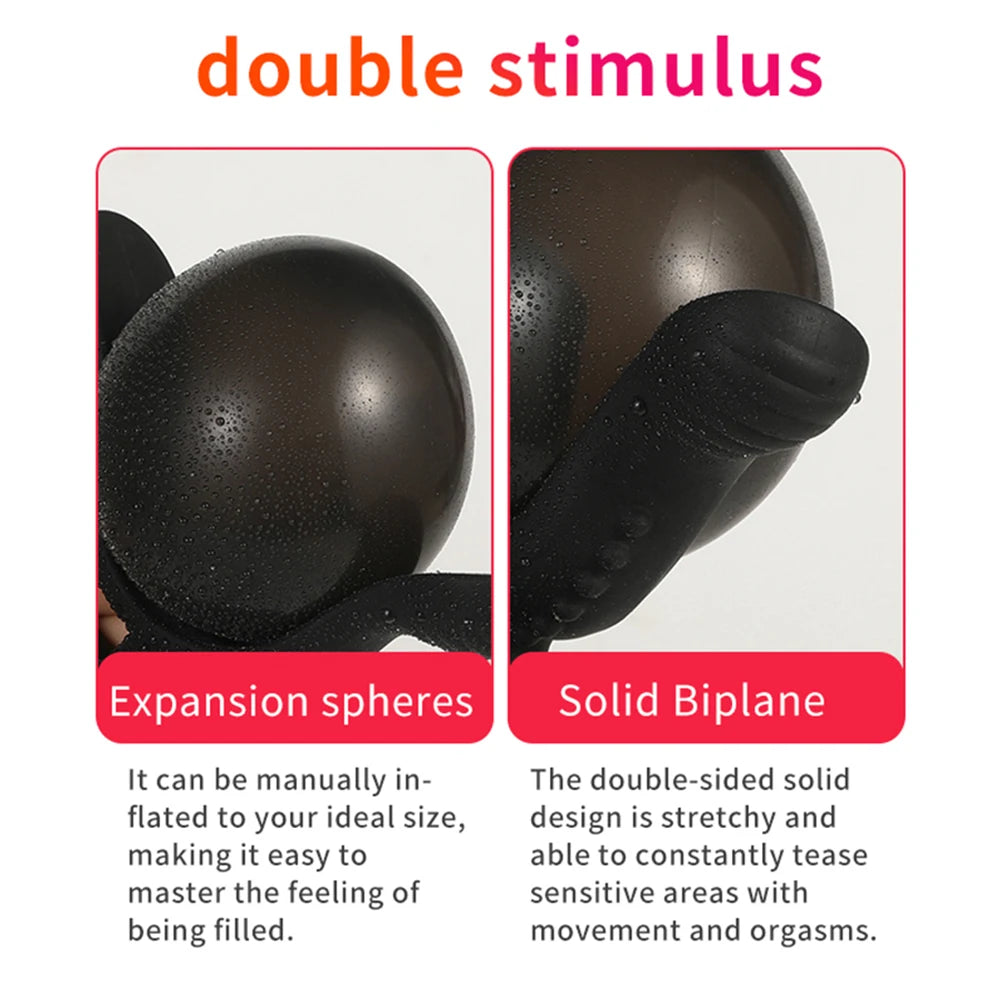 Inflatable Anal Plug Flower Shape Butt Plug Anus Dilator Expander Anal Dildo for Unisex Gay Sex Adult Game Prostate Massager