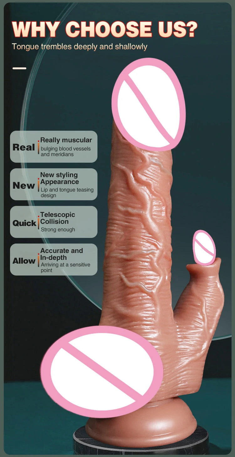 Realistic Dildo Telescopic Swing Heating Vibrator for Women Clitoris Vaginal G Spot Stimulation Massager Adult Pleasure Sex Toy