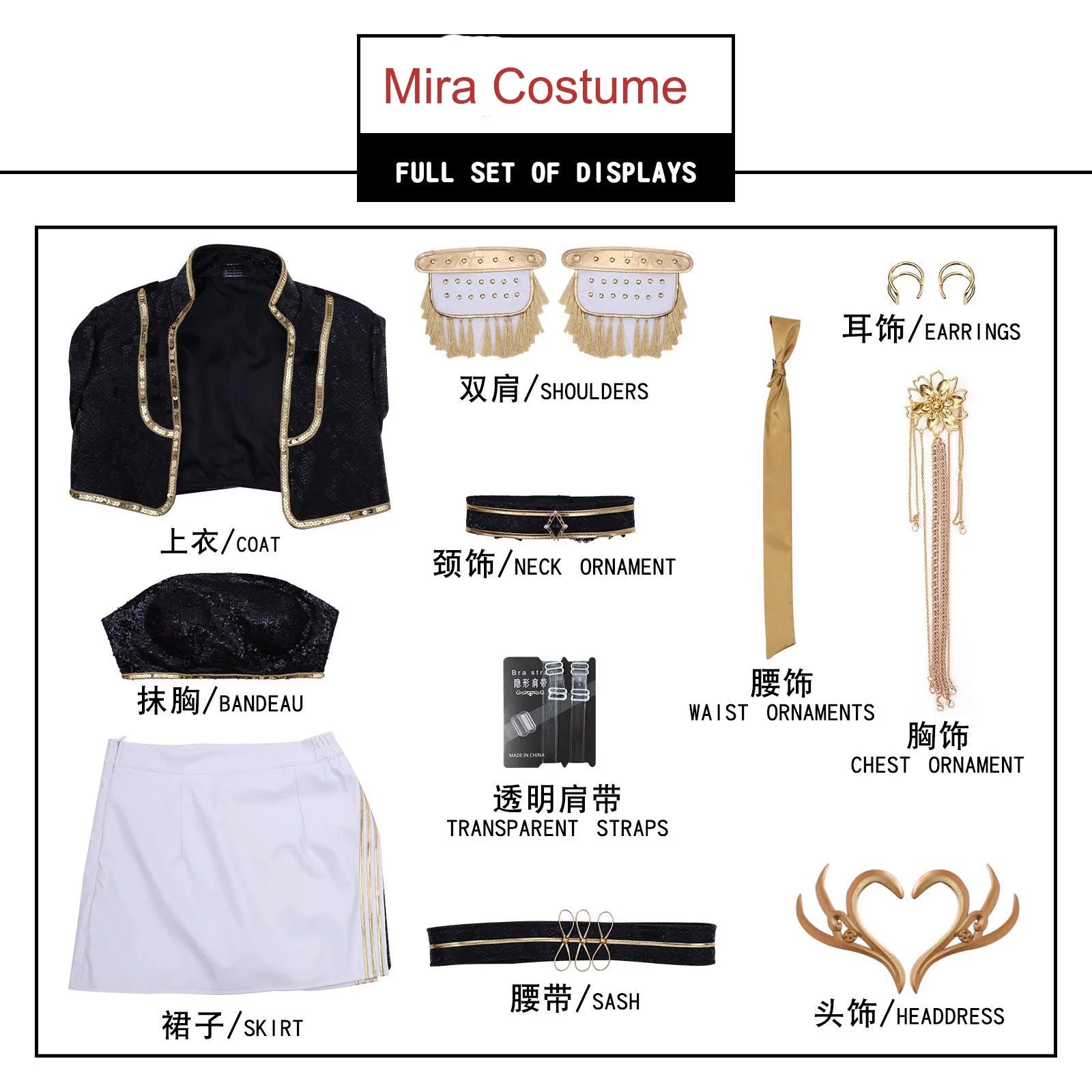 Rumi Zoey Mira Cosplay Clothes Hunters Cosplay Costume Black Golden Suit Halloween Huntrix Role Playing Outfit