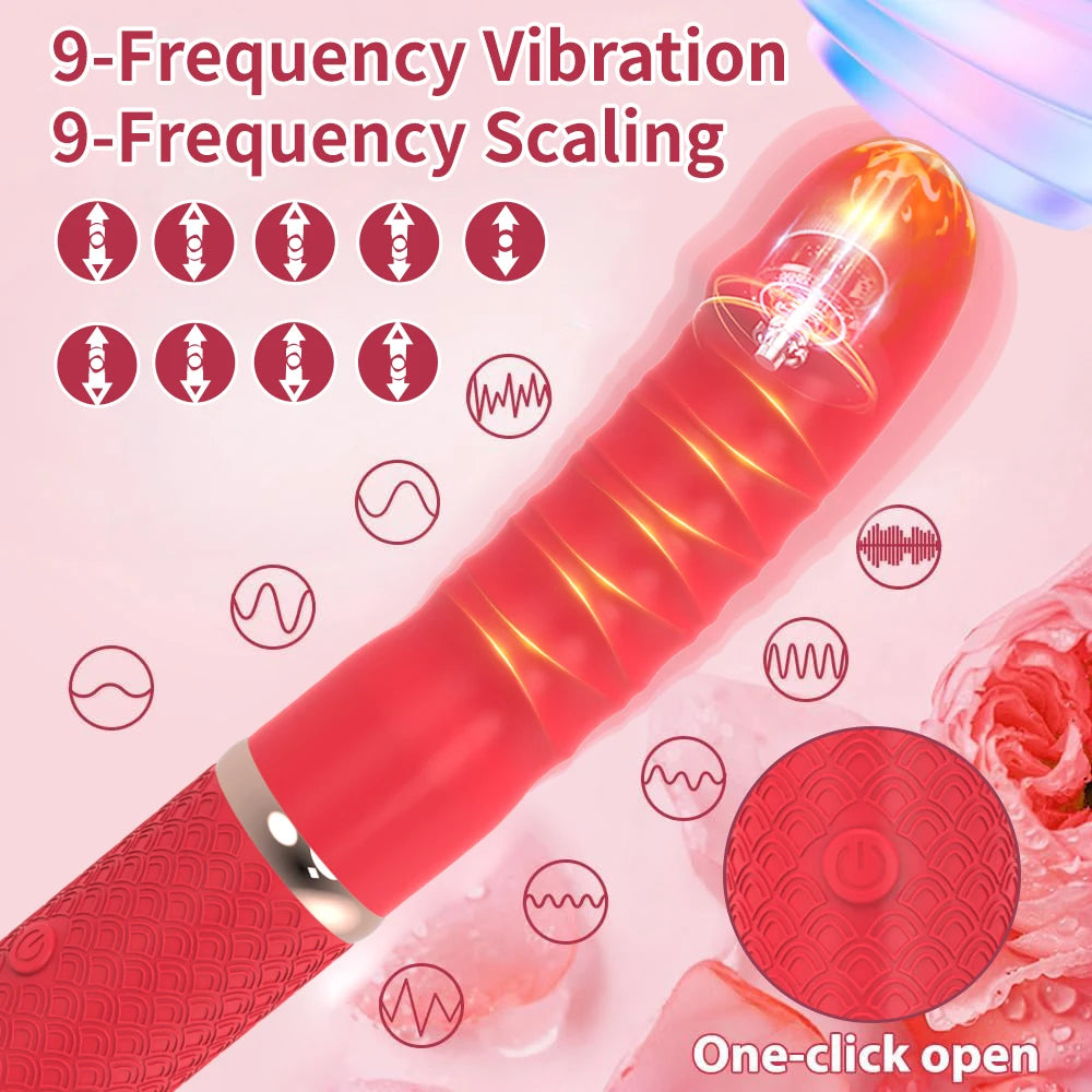 Telescopic Dildo Vibrator Automatic Up Down Massager G-spot Thrusting Retractable Pussy Vibrate Large Size Sex Toys for Women
