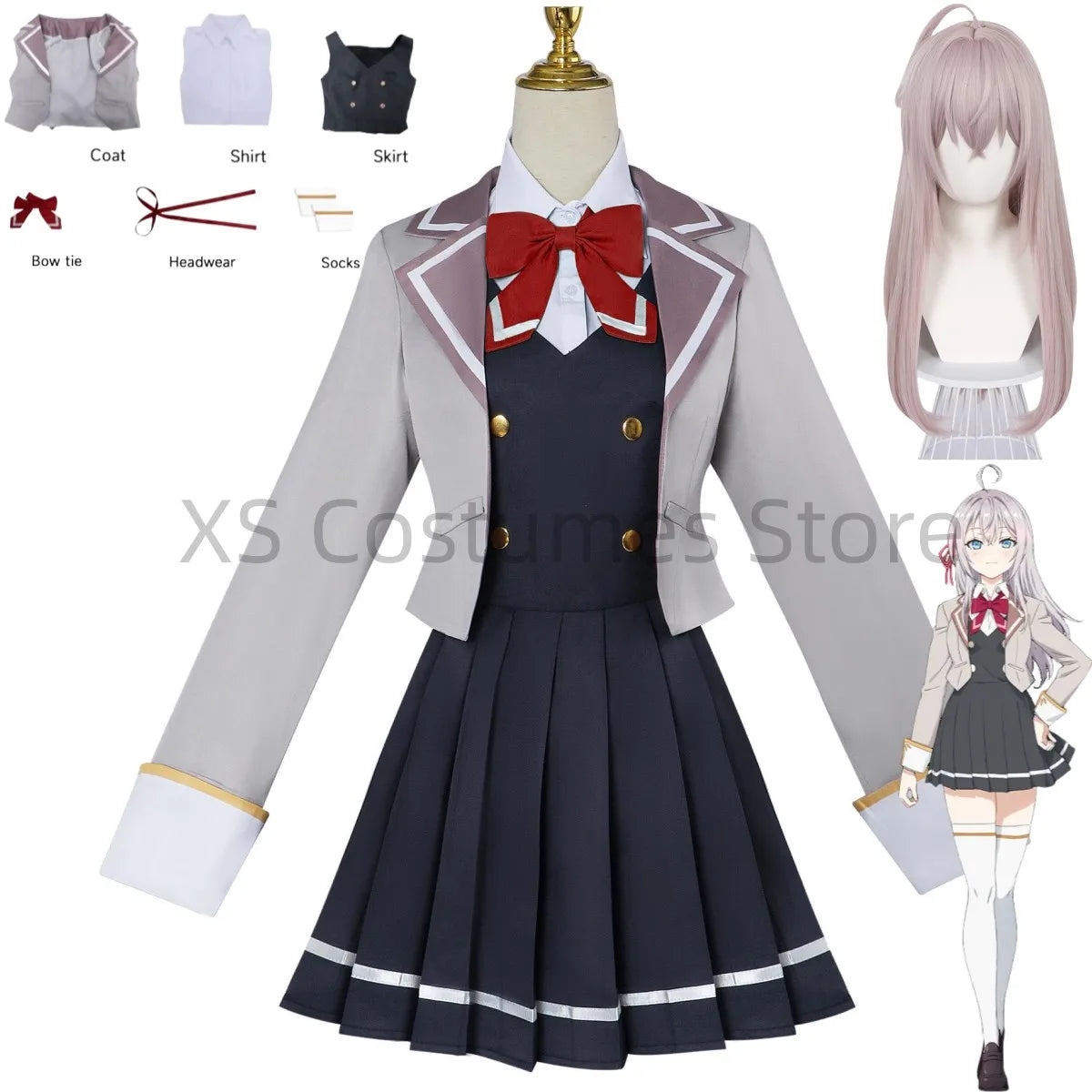 Anime Alisa Mikhailova Kujou Cosplay Costumes Wig Alya Sometimes Hides Her Feelings in Russian Accessories Sexy Uniform Set