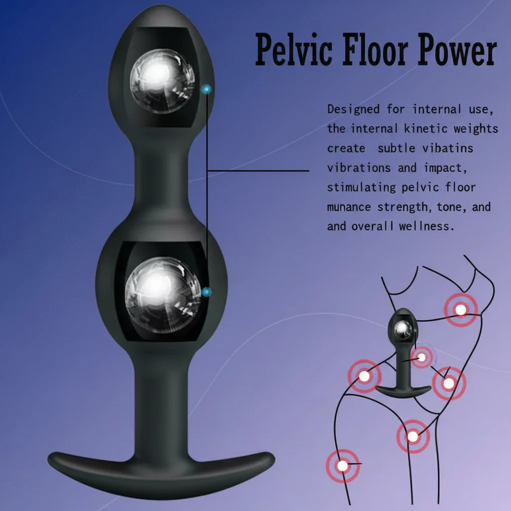 Wearable Anal Plugs With Steel Balls Ilicone Anal Dilation Training Anal Beads Fake Dildo Analplug Buttplug Sex Toy