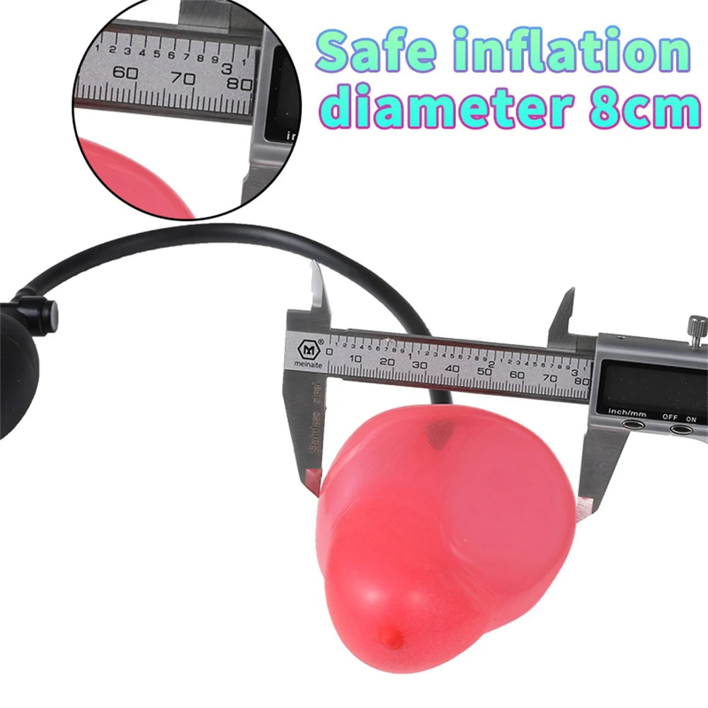 Inflatable Anal Dildo Plug Silicone Expandable Butt Plug with Pump Sex Toys for Women Men Anal Dilator Massager Adult Products